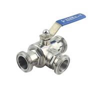 38mm 51mm 1.5" 2" SMS Connection End SUS 304 Stainless Steel T L Port Tee 3 Ways Ball Home Brew Beer(38mm,L-Port)