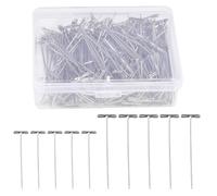 38mm 51mm T Pins for Wigs, 200 Pcs Wig T Pin Stainless Steel T-Pins with Plastic Box for Blocking Knitting Sewing Dressmaking