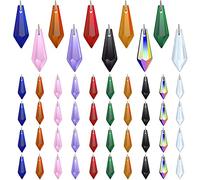 38mm Colorful Suncatcher Crystal Icicle Prisms,Glass Chandelier Drops Pendant DIY Parts (50pcs-Multi)