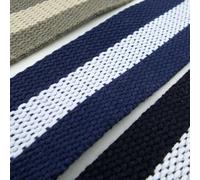 38mm Cotton Look Polyester Webbing 442D, 23 Navy White, 4 Metres