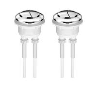 38mm Dual Flush Push Button, Replaceable Toilet Flush Button, Chrome Flush Water Tank Push Buttons Accessories for Closestool 2PCS