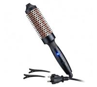 38mm Heated Styling Brush, Thermal Round Ceramic Hair Tool for Smooth Shine Volume, Curling & Styling, Dual Voltage UK Plug, Black