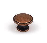 Handle & Home Box of 25 x 38mm Antique Copper Knob for Kitchen Cabinets | Cupboards | Drawers | Furniture | Bedroom | Bathroom