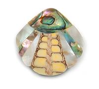 38mm L/Shell Shape Sea Shell Brooch/Beige/Natural/Abalone Shades/Handmade/Slight Variation In Colour/Natural Irregularities