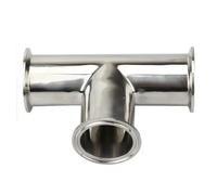 38mm O/D 304 Stainless Steel Ferrule 3 Way Tee Connector Pipe Fitting 1.5" Tri Clamp