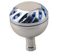 38MM silver blue, Fishing Reel Rocker Knob Handle for Daiwa Power Handle - Cold-Forged Aluminium Alloy, Anodised Finish, Compatible with 30mm/35mm/38mm Spool Sizes - Precision Stainless Steel Bearings