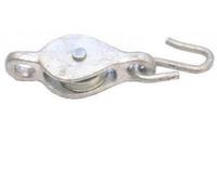 38mm Single Cast Wheel Cast Pulley with Hook - Galvanised