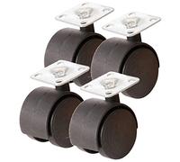 38mm swivel twin wheel castor plate fixed steel mounting Furniture Chair S52