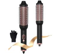 38mm Thermal Brush, Ceramic Hot Curling Brush, LCD Display 10 Temps 120-210℃, Volumizing Heated Round Brush, Double Voltage Lightweight Hot Brushes for Hairstyle- Curly, Straight, Comb (Classic Black)