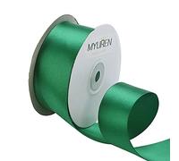 38mm Wide Double Faced Green Polyester Satin Ribbon for Crafts, Wedding, Gift Wrapping, Bow Making,Party Decoration, Christmas Tree Deco (22.5 Meters)