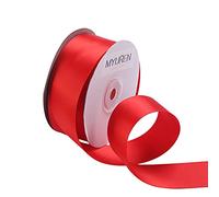 38mm Wide Double Faced Red Polyester Satin Ribbon for Crafts, Wedding, Gift Wrapping, Bow Making,Party Decoration, Christmas Tree Deco (22.5 Meters)