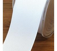 38mm Wide Grosgrain Ribbon 1 Metre Cut to Order (White)
