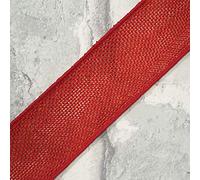 38mm Wide Wired Burlap Jute Hessian Ribbon in 10 Colours 1 Metre Cut to Order (Red)