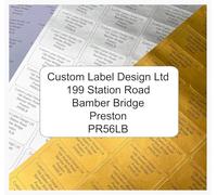38mm x 21mm Custom Address Labels - Personalised Black Print on Gold, Silver or White Stickers, (260 Labels 4 Sheets) for Envelopes, Return Address and Parcels