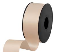 38mm x 25m Beige Double Face Satin Ribbon 100% Polyester Wedding Gift Wrapping Floral Arrangements Arts Crafts Cake Bows Embellishments