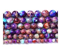 38PCS 10mm Natural Galaxy Sea Sediment Jasper Beads Gemstone Round Loose Spacer Stone Beads for Jewelry Making DIY Bracelet Necklace 15 Inch