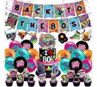 38pcs 80s Party Decoration - 80s Party Supplies, Back To The 80s Party Banner, 80s Themed Party Decorations Adults, 80s Party Decorations Pack, 80s Balloons And Banners, Tea Party Decorations