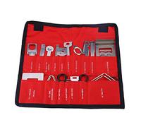 38pcs Car Radio Removal Tool Kit, Audio Stereo CD Player Radio Removal Install Tool Keys Carbon Steel Vehicle Panel Stereo Trim Kit(Red)