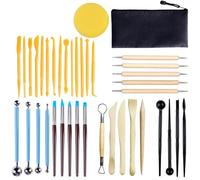 38pcs Clay Tools Kit, Polymer Clay Sculpting Tools Set, Professional Ceramics Air Dry Clay Tool Kit with Storage Bag for Carving Drawing Dotting Modeling, Perfect for Beginners and