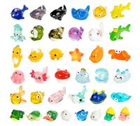 38pcs Ocean Mini Resin Animals 38 Styles Tiny Sea Resin Animals Figurines Miniature Little Small Plastic Animal Figures Bulk for Garden Micro Landscape DIY Fish Tank Aquarium Potted Dollhouse Decor