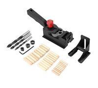38pcs Wood Dowel Drill Guide Set, Woodworking Drilling Guide for Straight Hole, Multi - Size Hole Locator with Drill Bits and Dowels for Furniture Assembly and Carpentry
