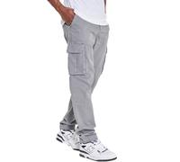 (38S, Steel Grey) Bench Mens Sergei Multi Pocket Cotton Cargo Bottoms Pants