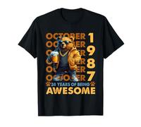 38th Birthday Bear Legends October 1987 38 Years Old Mens T-Shirt