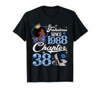 38th Birthday Black Queen Chapter 38 Fabulous Since 1988 T-Shirt