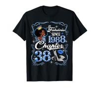 38th Birthday Black Queen Chapter 38 Fabulous Since 1988 T-Shirt