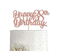 38th Birthday Cake Topper, Rose Gold Glitter Cheers To 38 Years Party Decoration, Supply