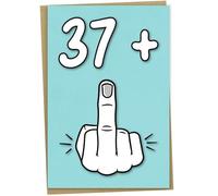 38th Birthday Card, 37 + 1, Funny Birthday Card for 38 Year Old Women or Men,