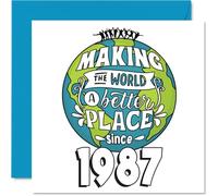 38th Birthday Card for Women Men - Making the World a Better Place - Happy 38 Birthday Cards for Friend Son Wife Niece Sister Uncle, 145mm Bday Greeting Cards