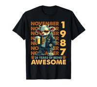 38th Birthday Cow Legends November 1987 38 Years Old Mens T-Shirt