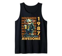 38th Birthday Cow Legends November 1987 38 Years Old Mens Tank Top