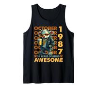 38th Birthday Cow Legends October 1987 38 Years Old Mens Tank Top