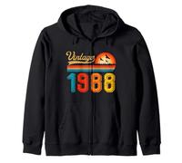 38th Birthday Gift 38 Years Old Men Women Retro Vintage 1988 Zip Hoodie