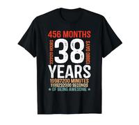 38th Birthday Gifts 38 Years Old 456 Months Retro Vintage Value Graphic T-Shirt