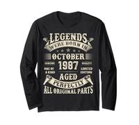 38th Birthday Gifts for Men 38 Years Old Bday October 1987 Long Sleeve T-Shirt