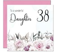 38th Daughter Birthday Card for Daughter Floral Elegant Birthday Card for 38 Year old thirty eight, thirty eighth