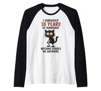 38th Wedding Anniversary, I Survived 38 Years of Marriage Raglan Baseball Tee