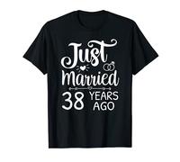 38th Wedding Anniversary Present - Just Married 38 Years Ago T-Shirt