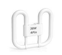 38W 2D Square 4-Pin CFL Lamp - GR10Q Energy Saving Bulb, Warm White 2700 Lumens, 3500K Color Temperature, 240V Voltage, Long-Lasting Square CFL Light for Homes, Offices, Shops [Energy Class A]