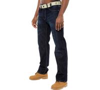 (38W/32L, Blue) Enzo Mens Regular Fit Straight Leg Jeans