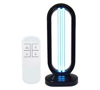 38W UV Ozone Germicidal UVC Light Sanitizer for Room, Remote Control Disinfection Sterilization Deodorization Table Lamp With 3-Speed Timing, Cleans Air for Office Car Pet (Black UK)