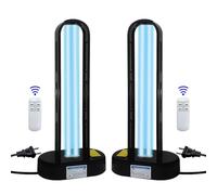 38W UVC Lamp, UV Light Sanitizer Bulb, Ozone Germicidal Lamp with Remote Control Timer for Bathroom Basement Household Area, 1 Count