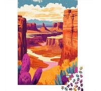 38x26cm/1000pcs 1000 Piece Jigsaw, American Wild West Canyon Landscape Art, Winter Gift