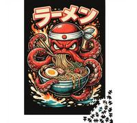 38x26cm/1000pcs 1000 Piece Jigsaw, Angry Octopus Eating Ramen, Festive Gift