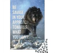 38x26cm/1000pcs 1000 Piece Jigsaw, Be Savage Wolf Motivation