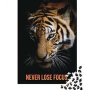 38x26cm/1000pcs 1000 Piece Jigsaw, Never Lose Focus Tiger
