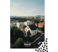 38x26cm/1000pcs 1000 Piece Jigsaw, Oslo Cityscape with Houses And Distant Skyline